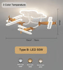 GobekUsa Cartoon Plane Chandelier Light Kids Room Ceiling Lamp Remote Control