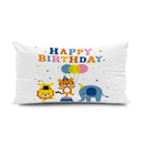 GobekUsa Dinosaur Animal Happy Birthday Pillowcase - Children's Home Decor - Short Velvet