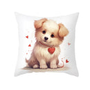 GobekUsa Cute Pet Dog Print Cushion Cover - Valentine's Day Home Decor Pillowcase