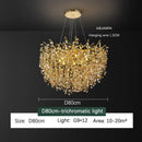 GobekUsa Golden Dendrite Crystal LED Ceiling Chandelier - Luxe Living Room Lighting