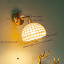GobekUsa Brass Ceramic LED Wall Light | Nordic Modern Bedside Lamp for Bedroom, Bathroom, and Sofa