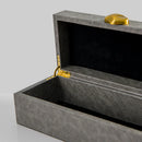 GobekUsa Golden Stone Handle Leather Jewelry Box: Elegant Desktop Storage Container for Home Decor