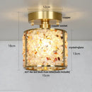 GobekUsa Copper Canopy LED Ceiling Light Glass Crystal Nordic Modern Decor for Home
