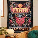 GobekUsa Cat Witchcraft Tapestry: Sun Moon Tarot Mushroom Divination for Home Decor