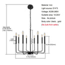 GobekUsa Iron Chandelier for American Rural Style Living Room Kitchen Dining Bedroom