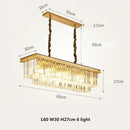 GobekUsa Gold Black Metal Crystal Pendant Lights Chain Hanging LED Suspension Lamp Fixtures