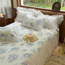 GobekUsa Lace Ruffles Bed Skirt Set with Pillowcases for 1.2-2M Beds