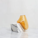 GobekUsa Glass Vase with Marble Base for Elegant Floral Arrangements & Home Décor