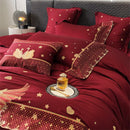 GobekUsa Gold Swan Love Wedding Bedding Set, Egyptian Cotton, 1000TC, 4 or 6Pcs