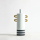 GobekUsa Black and White Dots Geometric Ceramic Vase: Home Decoration Handicraft Ornament