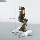 GobekUsa Irregular Crimp Metal Ornaments: Creative Twist Sculpture Artwork for Aesthetic Room Decor