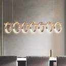GobekUsa Gold Acrylic LED Pendant Lights for Dining Room Kitchen Bar Chandelier
