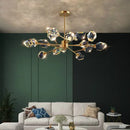 GobekUsa Copper LED 3-Light Dimmable Crystal Chandelier