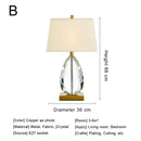 GobekUsa Crystal Bedside Lamp: Modern Nordic Design, Fabric Lampshade for Living Room & Bedroom