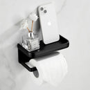 GobekUsa Aluminum Black Tissue Holder with Phone Shelf - Toilet Paper Rack