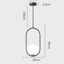 GobekUsa Glass Ball Ring Pendant Lamp for Living Dining Bedroom