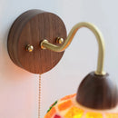 GobekUsa LED Tiffany Style Wall Lights Pull Chain Sconce Colorful Glass Stair Fixture