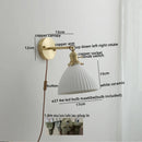 GobekUsa Ceramic LED Wall Light with Pull Chain Switch for Bedroom Bathroom Living Room