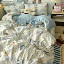 GobekUsa Cartoon Pattern Printed Cotton Bedding Set with Pillowcase