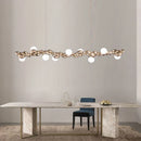GobekUsa Dimmable LED Hanging Pendant Light for Living Room - Gold Silver Luminaire