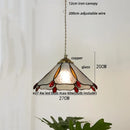 GobekUsa Blue Glass LED Pendant Light: Modern Nordic Tiffany Hanging Lamp for Bedroom & Dining Room