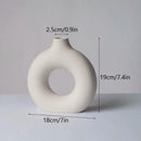 GobekUsa Ceramic Donut Vase: Nordic Art Pampas Grass Home Decor Office Living Room