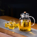 GobekUsa Glass Tea Pot with Infuser, Heat-Resistant Clear Kettle for Herbal Tea, Teaware
