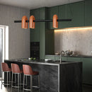 GobekUsa Art Deco Metal Chandelier in Orange Blue Gray Black for Home and Business