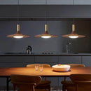 Walnut Three-Head Saucer Pendant Light