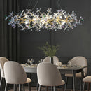 GobekUsa Crystal Flowers Chandelier Gold LED Tree Branch Luxury Chandelier