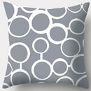 GobekUsa Grey Geometry Leaves Floral Stripes Plaids Print Lumbar Pillow Case