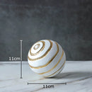 GobekUsa Golden Texture Ball Geometric Sculpture - Abstract Desk Decoration