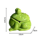 GobekUsa Frog Ceramic Ashtray with Lid - Windproof Smoking Accessory