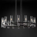 GobekUsa Glass Chandelier Pendant Lamp with E14 LED, Chrome Finish, Retro Design