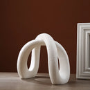 GobekUsa Infinity Symbol White Ceramic Sculpture - Nordic Modern Art Decor for Home and Office