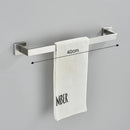 GobekUsa Brushed Nickel Bathroom Hardware Set: Robe Hook, Towel Rail, Bar Rack, Shelf, Tissue Holder