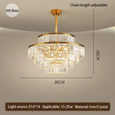 GobekUsa Golden Crystal Chandelier Pendant Light for Luxurious Living Room, Dining Room, Bedroom