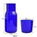 GobekUsa Glass Teacup Set & Pitcher Combo - Heat-Resistant Juice Cup Drinkware in Blue