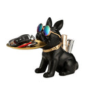 GobekUsa Bulldog Statue Desktop Storage Office Home Decor Tray Sculpture