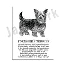 GobekUsa Cozy Canine Collection: Dog Poetry Poster featuring Lhasa, Sheepdog, Terrier, Bulldog, Tibetan, Yorkie