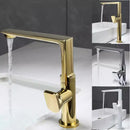GobekUsa Gold Brass Bathroom Basin Faucet, Single Handle Hot & Cold Mixer Tap