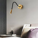 GobekUsa Adjustable Nordic Bronze Wall Lamp for Bedroom Study LED Reading Light