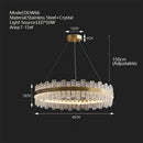 GobekUsa Crystal LED Chandelier: Gold/Black Luxury Pendant Lighting for Home