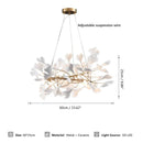 GobekUsa Gold Branches Chandelier Porcelain Leaves Pendant Lights