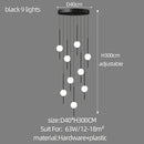 GobekUsa Creative LED Chandeliers: Luxurious Design for Living Rooms, Large Lighting Fixtures for Staircases