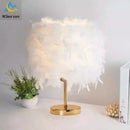 GobekUsa Crystal Feather LED Table Lamp for Bedroom, Study, & Living Room