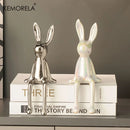 GobekUsa Ceramic Long-Eared Sitting Rabbit Ornament - Luxury Home Decor Accent