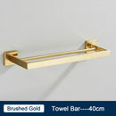 GobekUsa Black Towel Rack Bar 40cm SUS304 Modern Gold Cloth Holder Wall Mounted
