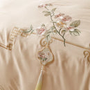 GobekUsa Luxe Flowers Embroidery 1000TC Egyptian Cotton Bedding Set with 2 Pillowcases