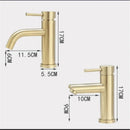 GobekUsa Brushed Gold Basin Faucet: Solid Brass Bathroom Mixer Tap for Hot & Cold Water